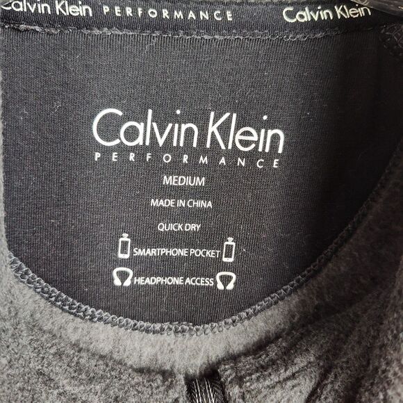 Calvin Klein Performance Full-Zip Fleece Jacket Women's Sz M Gray & Pink Pockets - Picture 5 of 8